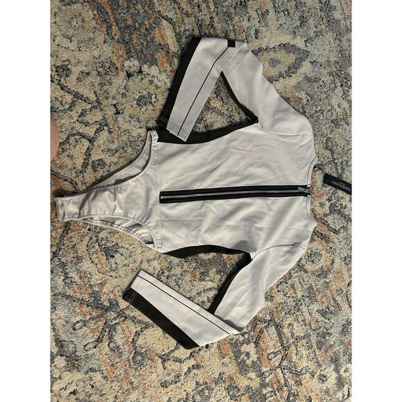 Manière De Voir Women’s Dragon Print Long Sleeve Bodysuit Zip Back XS NWT - Picture 2 of 4